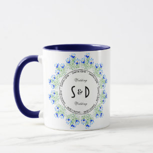 Blue Crocus Wedding Combo Mug