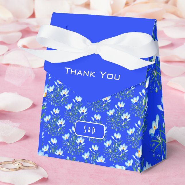 Blue Crocuses Blue Favour Box (Wedding)