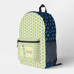 Blue Crocuses Printed Backpack