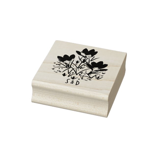 Blue Crocuses Wood Stamp (Stamp)