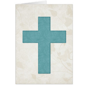 Blue Cross 6 Blank Christian Greeting Card