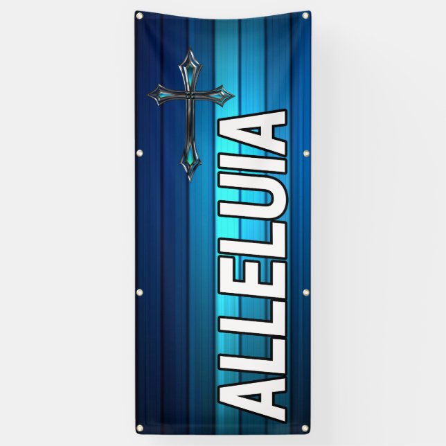 blue cross and planks Alleluia Banner (Vertical)