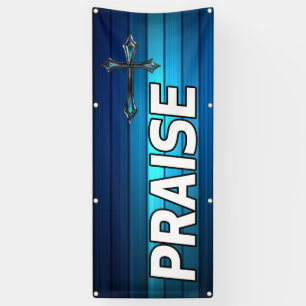 blue cross and planks Praise Banner