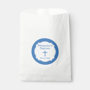 Blue Cross Baby Boy Baptism Christening Favour Bag