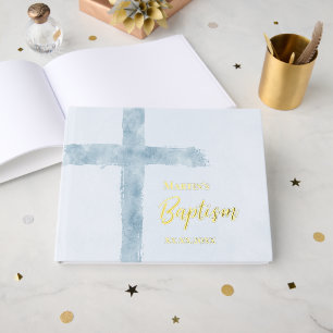 blue Cross Baptism Guest Book