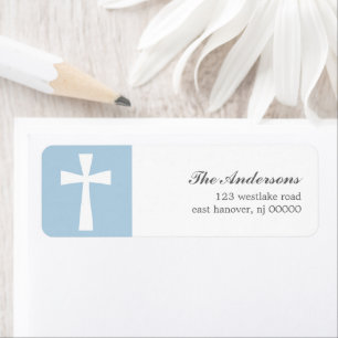Blue Cross Baptism Labels