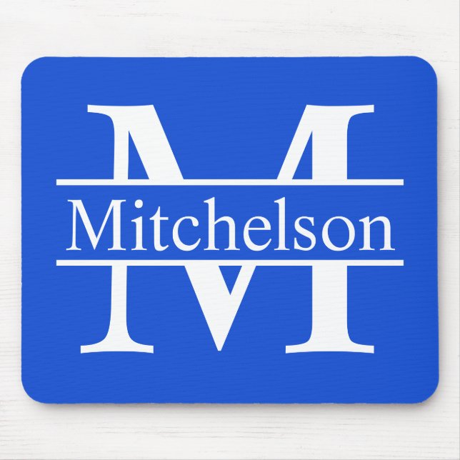 Blue Cross Bar LR Monogram Mouse Pad (Front)