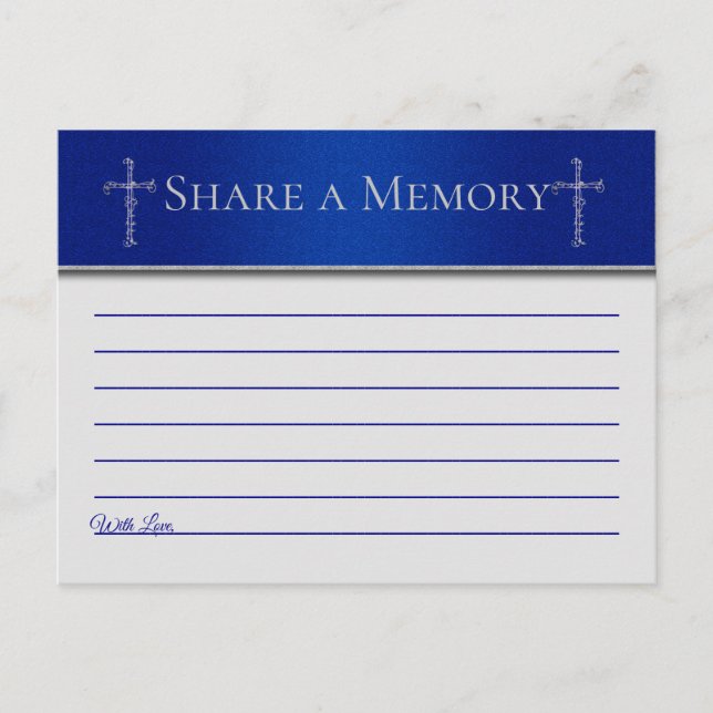 Blue Cross Christian Share a Memory Invitation Postcard (Front)