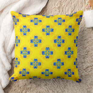 Blue Cross Grainy Cushion