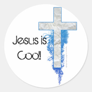Blue Cross, Jesus is Cool! Classic Round Sticker