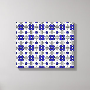 Blue Cross Motif Canvas Print