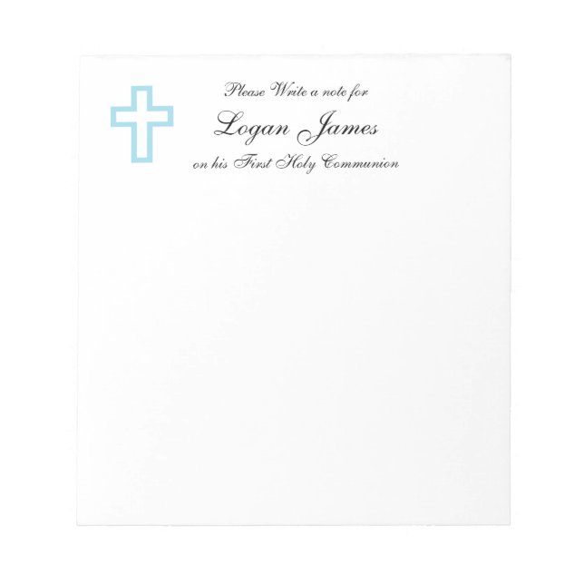 Blue Cross Personalised Notepad (Front)