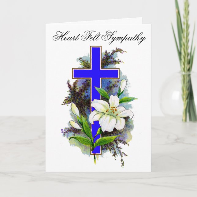 Blue Cross Sympathy Card 8 (Front)