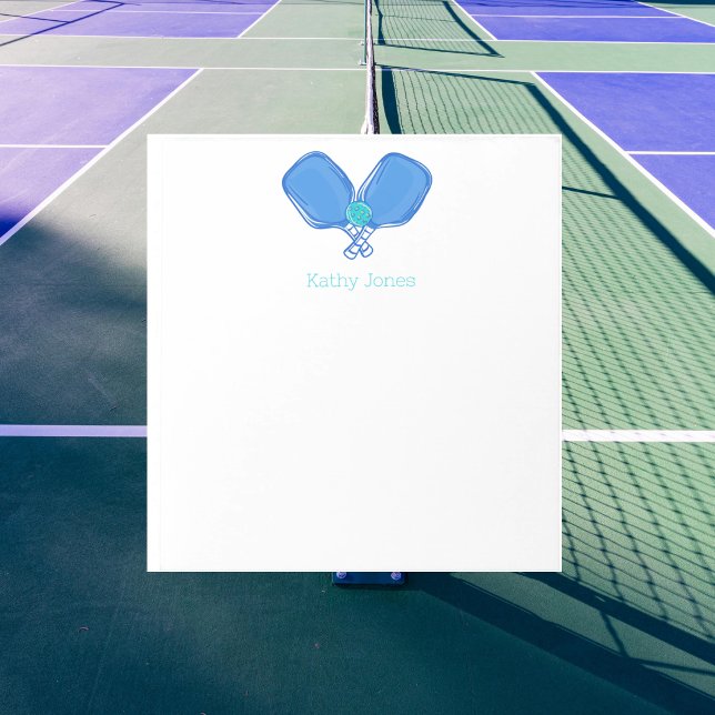 Blue Crossed Pickleball Paddles & Ball Custom Notepad (Creator Uploaded)