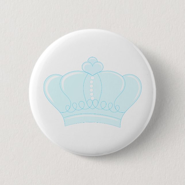 Blue Crown 6 Cm Round Badge (Front)