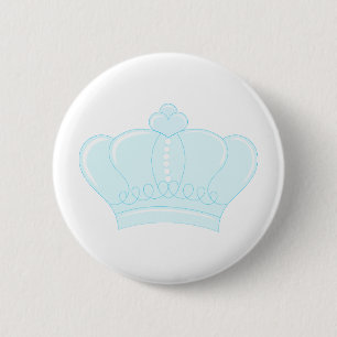 Blue Crown 6 Cm Round Badge