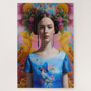 Blue crown casual princess jigsaw puzzle