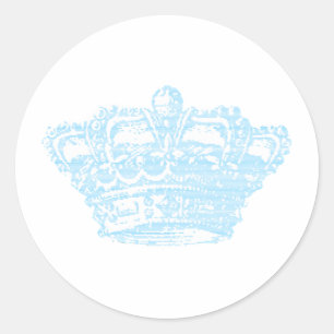 Blue Crown Classic Round Sticker