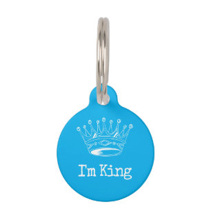 Blue Crown King Pet Tag