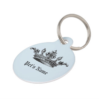 Blue Crown Pet Name ID Tag