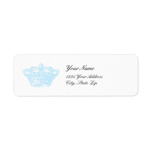 Blue Crown Return Address Label