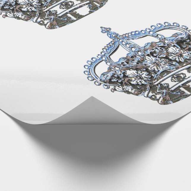 Blue Crown Wrapping Paper (Corner)