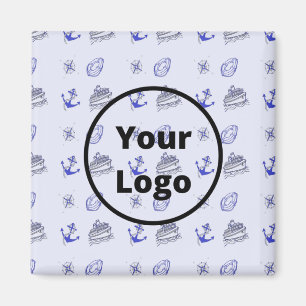 Blue cruise ship business pattern magnet