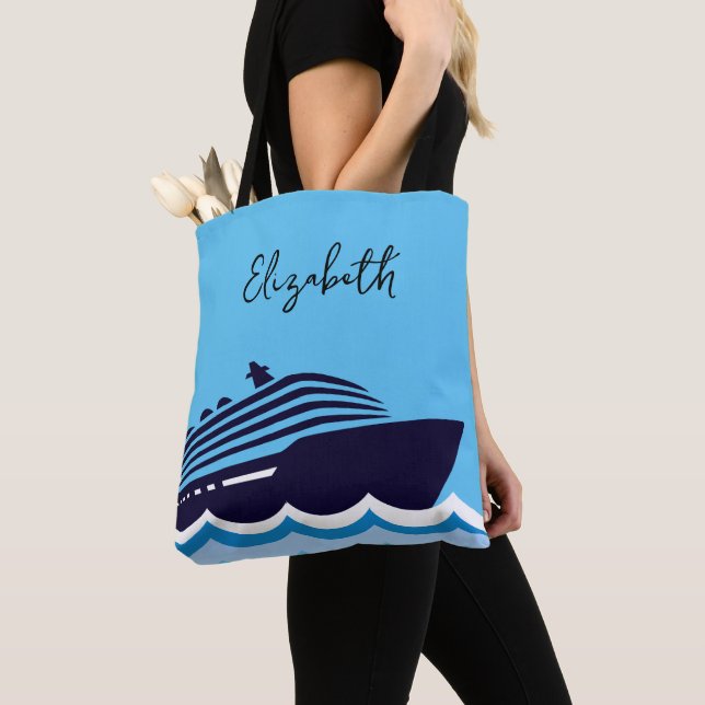 Blue Cruise Theme Tote Bag (Close Up)