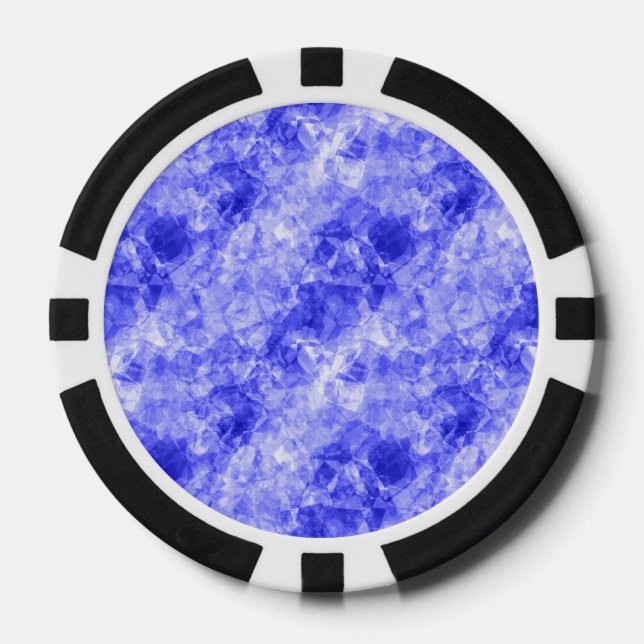 Blue Crumpled Texture Poker Chips (Front)