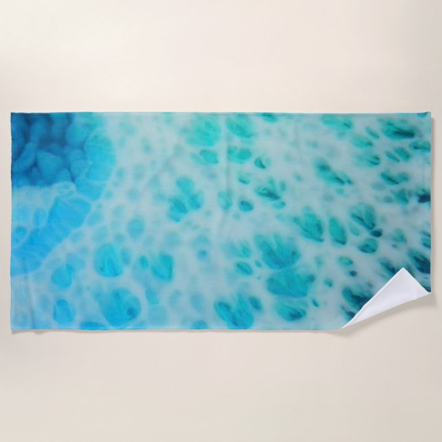Blue Crush - Abstract Coastal Artwork  Beach Towel (Front)