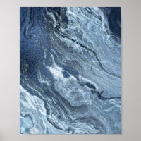 Blue Crystal Agate | Dark Moody Marbled Stone