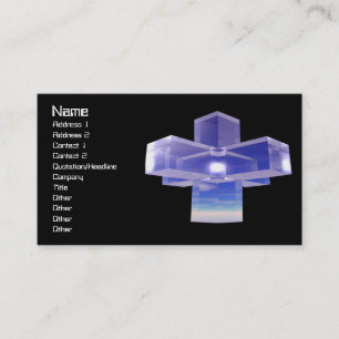 Blue Crystal Cross Business Card
