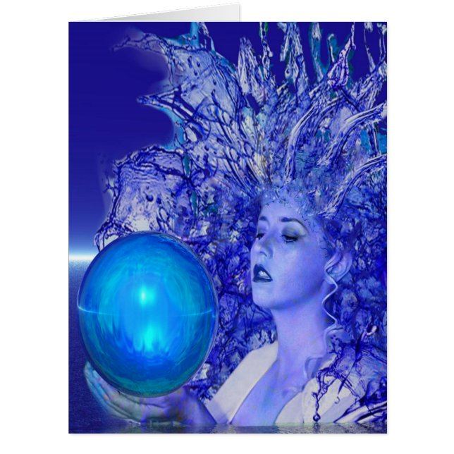 Blue Crystal Greeting Card (Front)