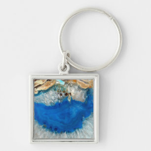 blue crystal key ring