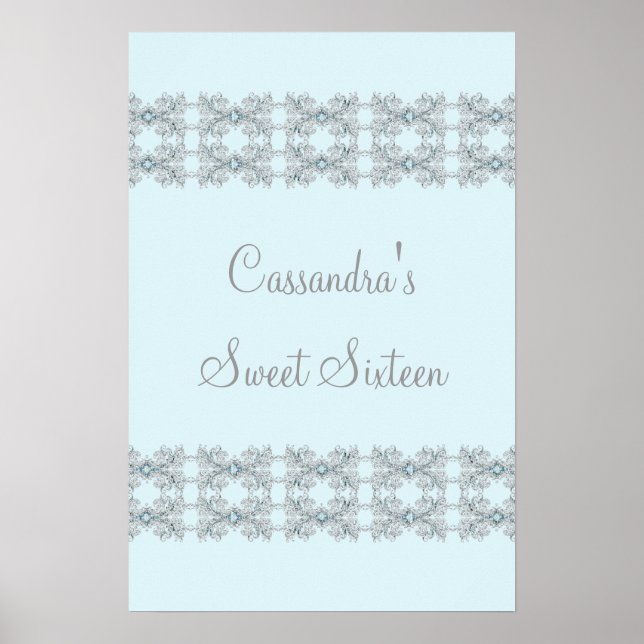 Blue Crystal Lace Sweet Sixteen Poster (Front)