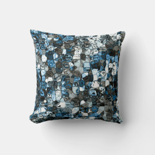 blue crystal / mosaic abstract design cushion