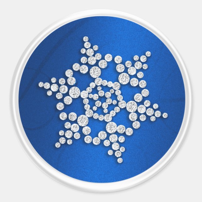 Blue Crystal Snowflake Envelope Seal (Front)