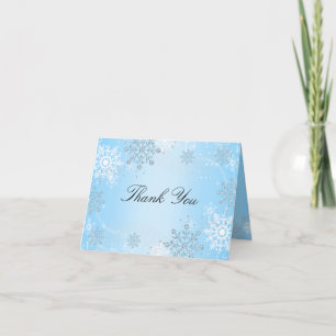 Blue Crystal Snowflake Winter Wonderland Thank You Card