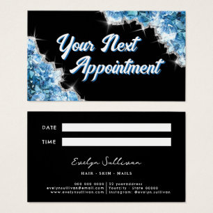 Blue crystals appointment card