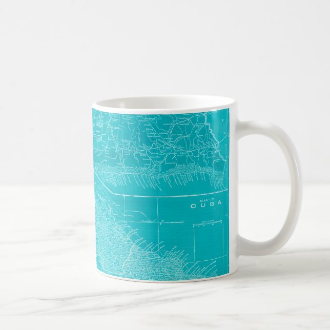 Blue Cuba Map Coffee Mug (Right)