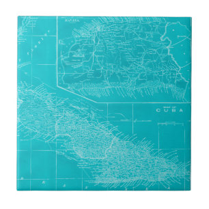 Blue Cuba Map Tile