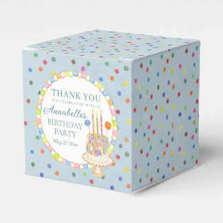 Blue Cue the Confetti Birthday Party Dessert Favour Box