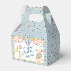 Blue Cue the Confetti Birthday Party Dessert Favour Box