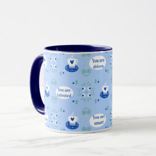 Blue Cup-Themed Affirmations Mug