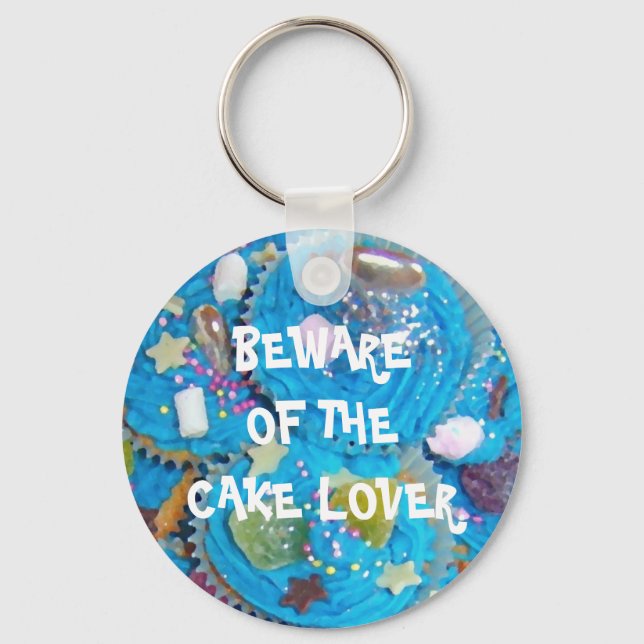 Blue Cupcakes 'cake lover' keychain (Front)