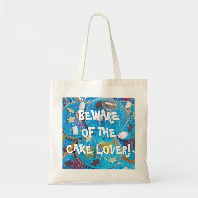 Blue Cupcakes 'cake lover' tote bag (Front)