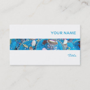 Blue Cupcakes stripe business card white