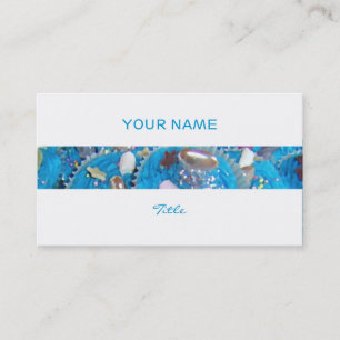 Blue Cupcakes stripe business card white back