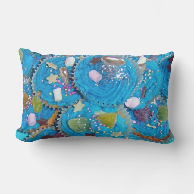 Blue Cupcakes throw pillow (Front)