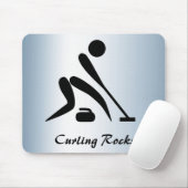 Blue Curling Rocks Mousepad (With Mouse)